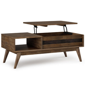 English Elm Clarkson Lift Top Coffee Table - Handcrafted Acacia Wood In Rustic Aged Brown For Stylish Storage Solutions B136P158775