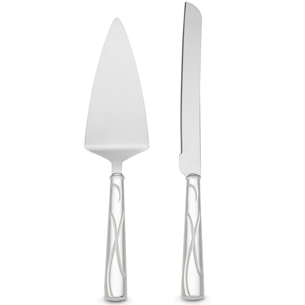 Lenox Adorn Cake Knife & Server Set Metallic, SLVR PLATE METAL 837359