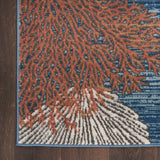 Nourison Pompeii PMP04 Machine Made Power-loomed Borderless Design Indoor Only Coastal, Nautical & Beach  Rug Blue Multicolor, Blue Multicolor 70% Polypropylene,30% Polyester 99446957818