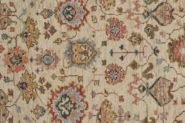 Feizy Rugs Carrington Hand Knotted Wool Rug - Timeless Oushak Motifs With Rich Colors And Durable Design Ivory,Red,Blue Wool 9826805fbgerstf99