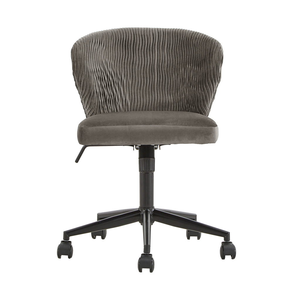 Homelegance By Top-Line Edoardo Curved Back Velvet Wave Pattern Office Chair Dark Grey Velvet