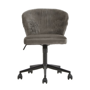 Homelegance By Top-Line Edoardo Curved Back Velvet Wave Pattern Office Chair Dark Grey Velvet