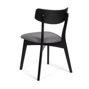 English Elm Christopher Knight Home® - DINING Mid-Century Upholstered Dining Chairs Set of 2 with Rubberwood Splayed Legs and Curved Silhouette DARK GREY 61760.00OAKBLK