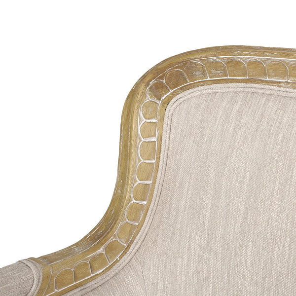 English Elm Loveseat French Country Style Turned Legs Padded Upholstery Compact Sitting Room Sofa 71063.00BGE