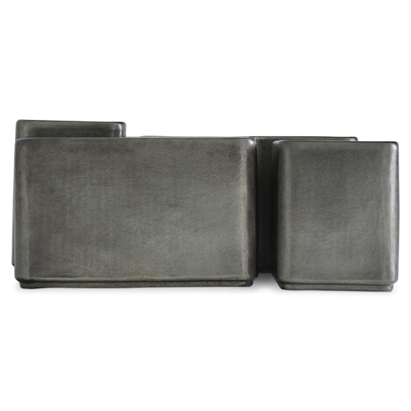 Bernhardt Bernhardt Juri Accent Table — Graphite Cast Aluminum, Sculptural Rounded Profile, Compact Plinth Base (14.75"H) 347427