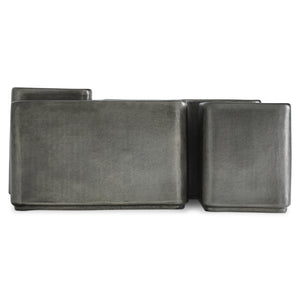 Bernhardt Bernhardt Juri Square Accent Table In Graphite Cast Aluminum — Modern Sculptural Occasional Table, Durable 347417