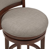 Homelegance By Top-Line Sydney Upholstered Back Swivel 24" Counter Height Stool Grey Rubberwood