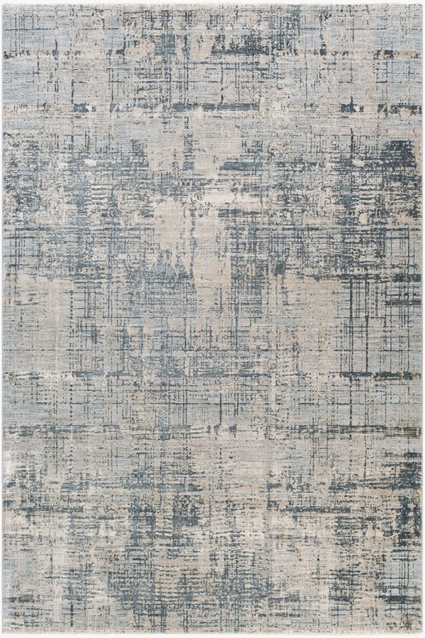 Livabliss Brunswick Machine Woven Turkish Area Rug with High Low Pile Texture for Large Living Rooms Pale Blue, Dust 6'7" x 9'6" BWK2300-6796
