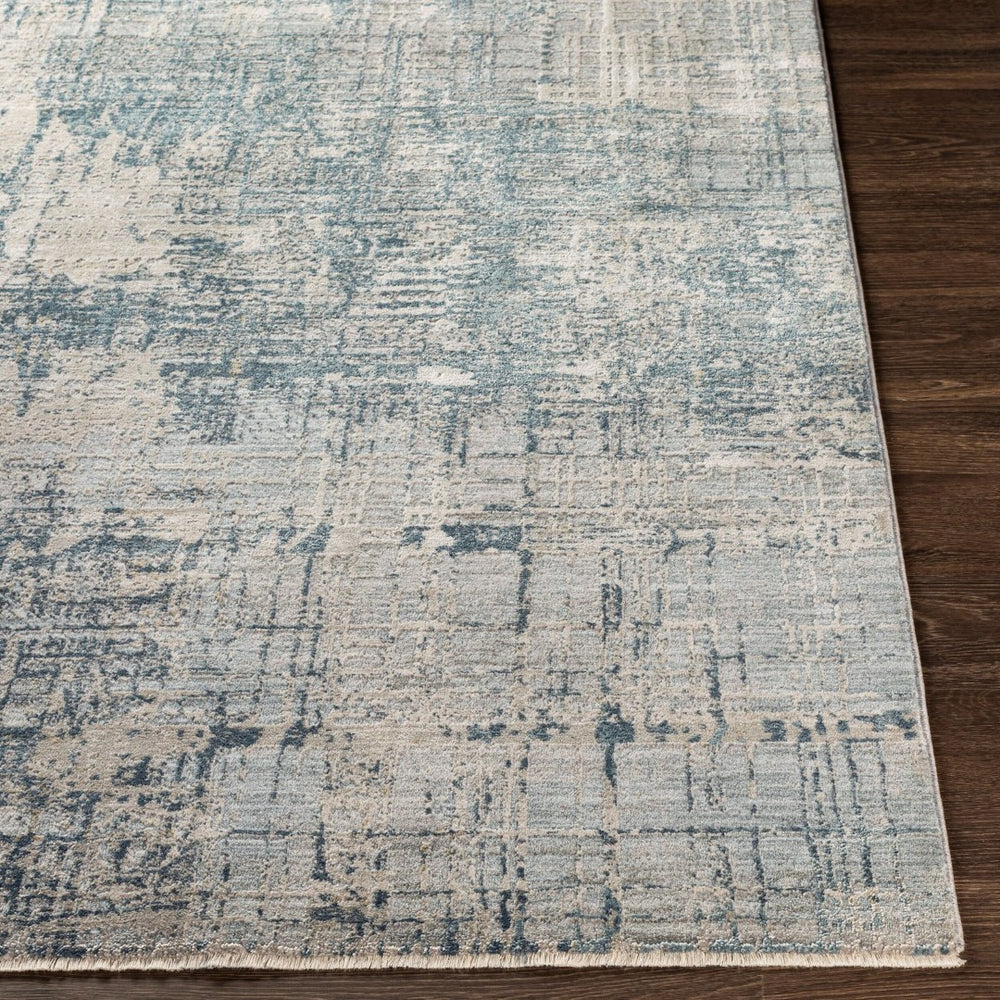 Livabliss Brunswick Machine Woven Turkish Area Rug with High Low Pile Texture for Large Living Rooms Pale Blue, Dust 6'7" x 6'7" BWK2300-67RD
