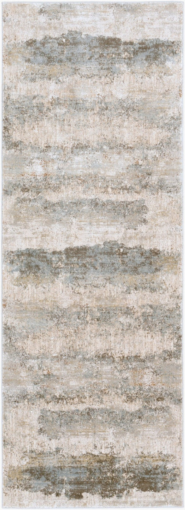 Livabliss Brunswick Geometric Mid-century Area Rug with Fringe Trim for Large Living Rooms Dusty Sage, Tau 2'7" x 7'3" BWK2305-2773