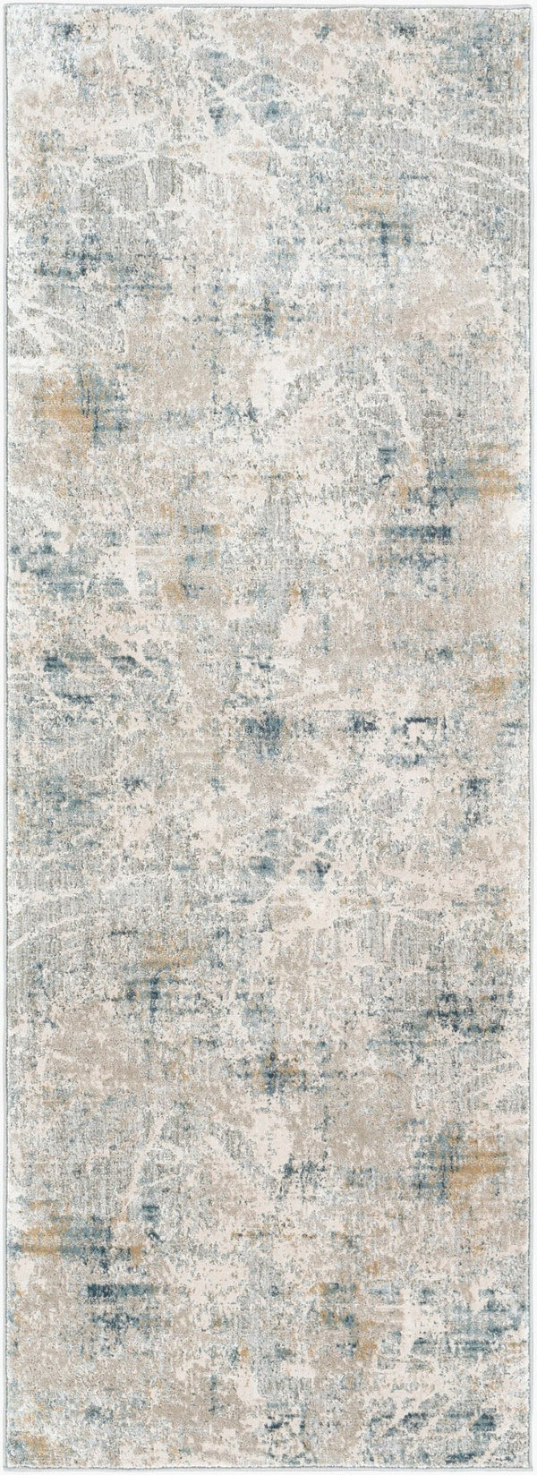 Livabliss Brunswick Geometric Fringe Area Rug Machine Woven Polypropylene for Large Living Rooms Pale Blue, Dust 2'7" x 7'3" BWK2306-2773
