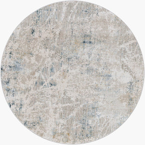 Livabliss Brunswick Geometric Fringe Area Rug Machine Woven Polypropylene for Large Living Rooms Pale Blue, Dust 6'7" x 6'7" BWK2306-67RD