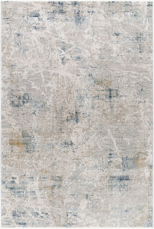 Livabliss Brunswick Geometric Fringe Area Rug Machine Woven Polypropylene for Large Living Rooms Pale Blue, Dust 5' x 7'5" BWK2306-575