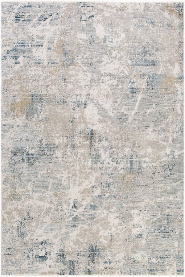 Livabliss Brunswick Geometric Fringe Area Rug Machine Woven Polypropylene for Large Living Rooms Pale Blue, Dust 6'7" x 9'6" BWK2306-6796