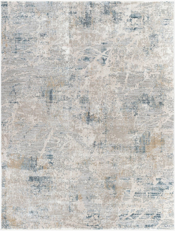 Livabliss Brunswick Geometric Fringe Area Rug Machine Woven Polypropylene for Large Living Rooms Pale Blue, Dust 7'10" x 10'2" BWK2306-710103