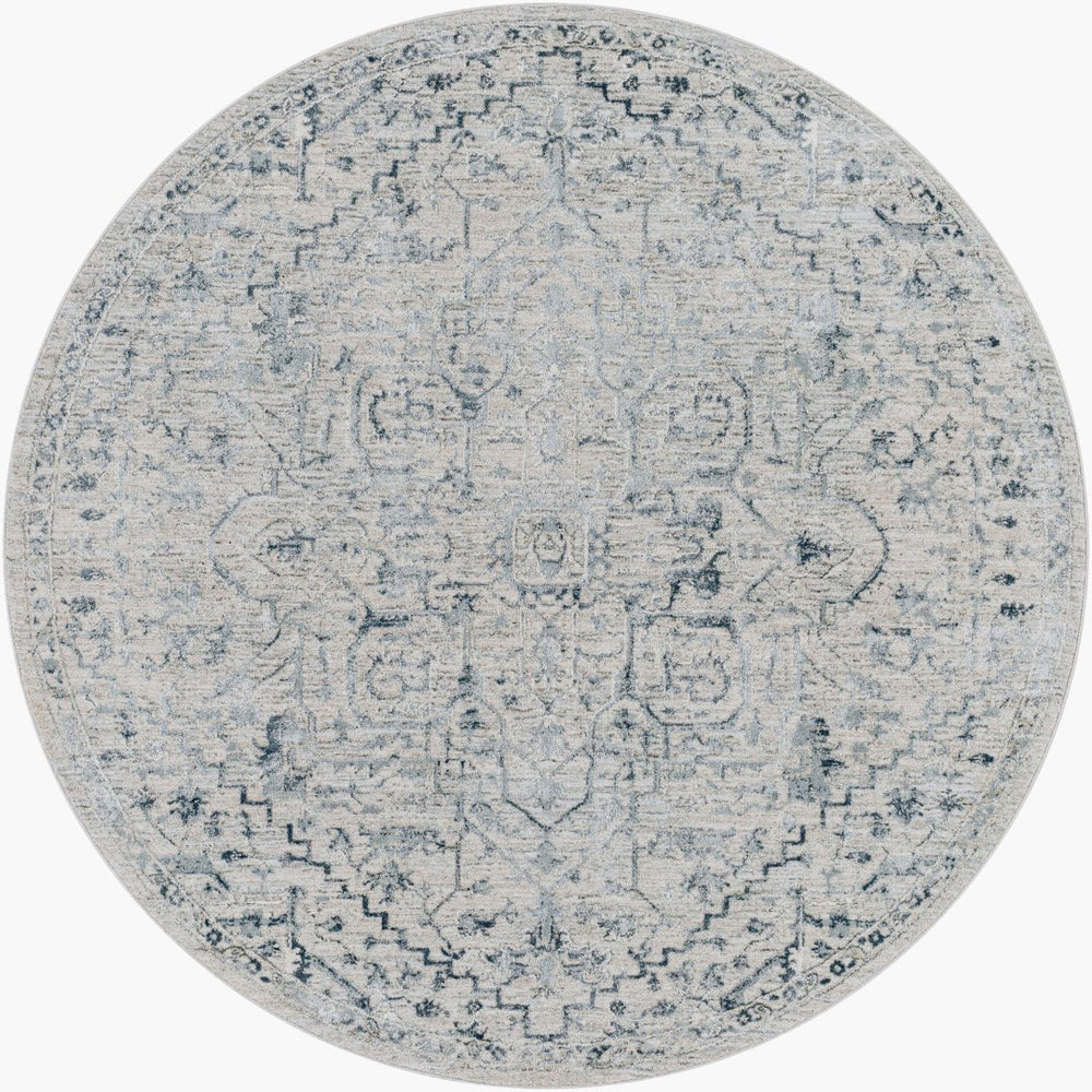 Livabliss Brunswick Medallion Area Rug with Tassel Fringe for Large Living or Dining Rooms Dusty Sage, Lig 5'3" x 5'3" BWK2310-53RD
