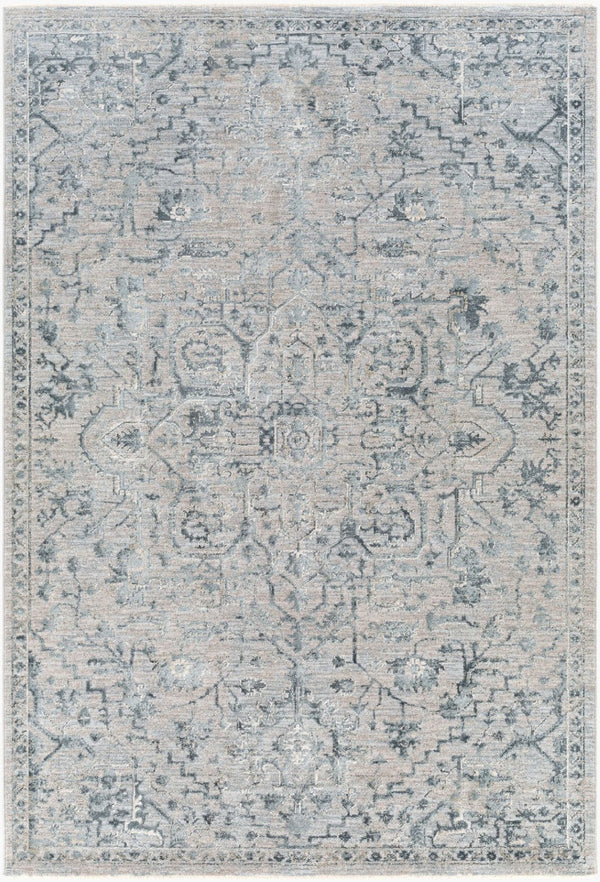 Livabliss Brunswick Medallion Area Rug with Tassel Fringe for Large Living or Dining Rooms Dusty Sage, Lig 5' x 7'5" BWK2310-575