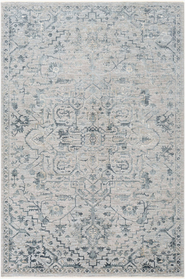 Livabliss Brunswick Medallion Area Rug with Tassel Fringe for Large Living or Dining Rooms Dusty Sage, Lig 6'7" x 9'6" BWK2310-6796