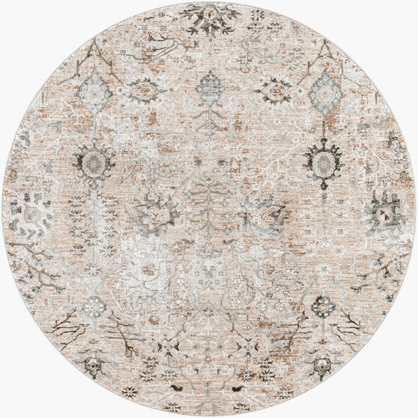 Livabliss Brunswick Traditional Fringe Area Rug Polypropylene Woven for Living and Dining Rooms Taupe, Light Be 5'3" x 5'3" BWK2311-53RD