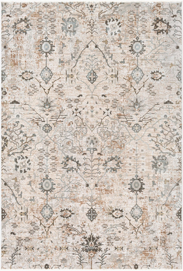 Livabliss Brunswick Traditional Fringe Area Rug Polypropylene Woven for Living and Dining Rooms Taupe, Light Be 6'7" x 9'6" BWK2311-6796