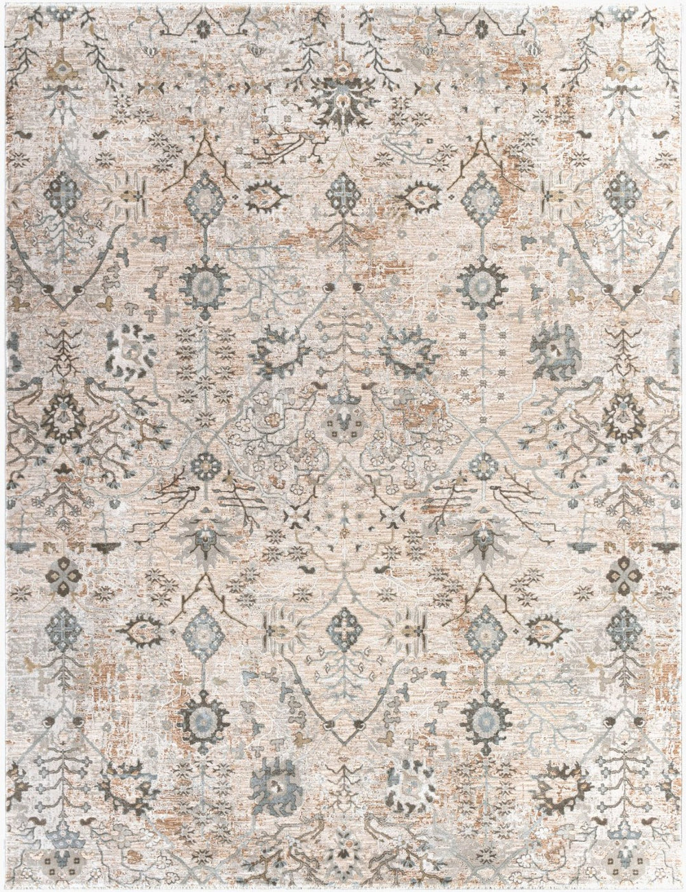 Livabliss Brunswick Traditional Fringe Area Rug Polypropylene Woven for Living and Dining Rooms Taupe, Light Be 7'10" x 10'2" BWK2311-710103