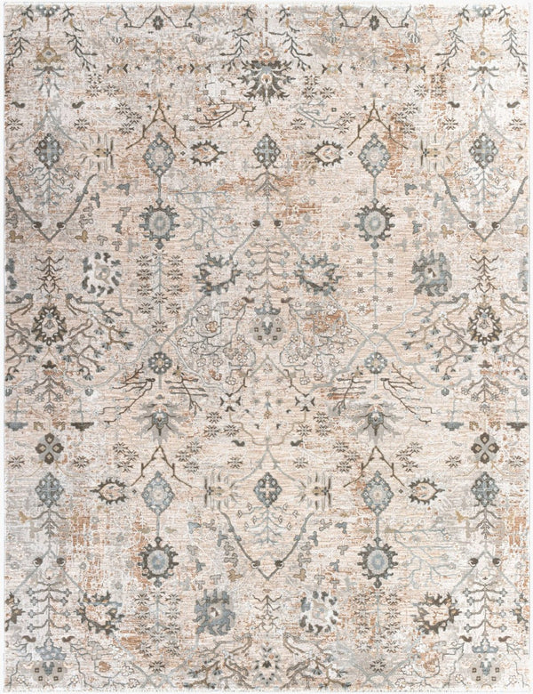 Livabliss Brunswick Traditional Fringe Area Rug Polypropylene Woven for Living and Dining Rooms Taupe, Light Be 7'10" x 10'2" BWK2311-710103