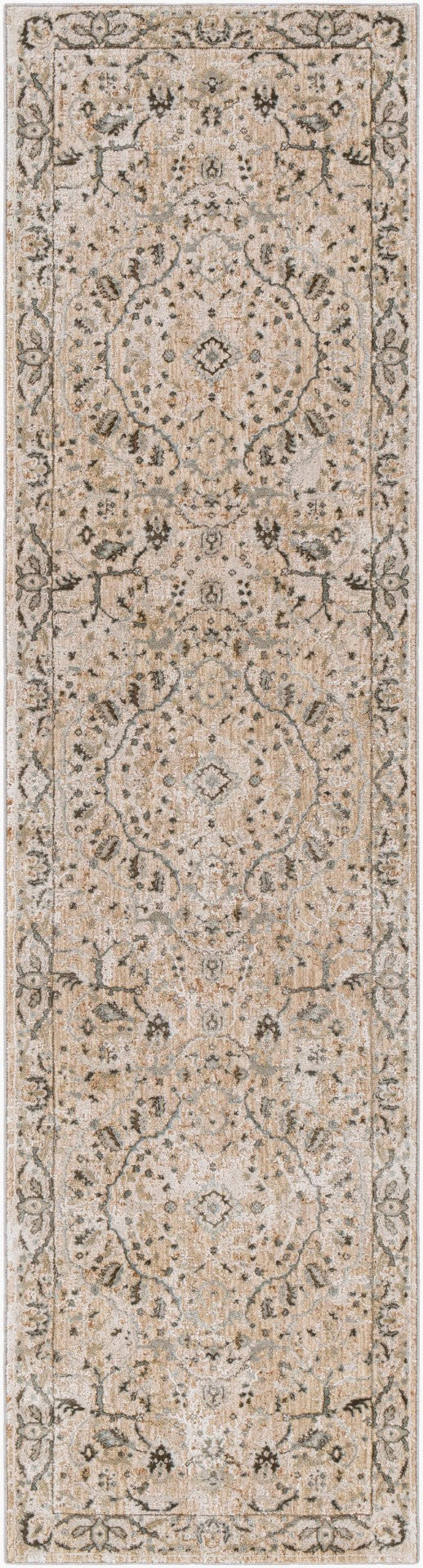 Livabliss Brunswick Traditional Fringe Area Rug Polypropylene Blend for Large Living Rooms Light Beige, Ta 2'7" x 10' BWK2312-2710