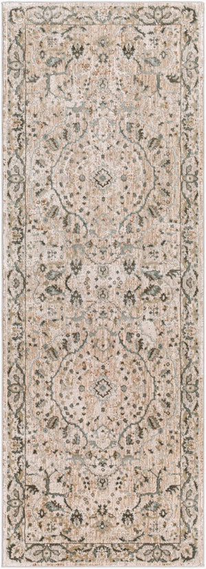 Livabliss Brunswick Traditional Fringe Area Rug Polypropylene Blend for Large Living Rooms Light Beige, Ta 2'7" x 7'3" BWK2312-2773