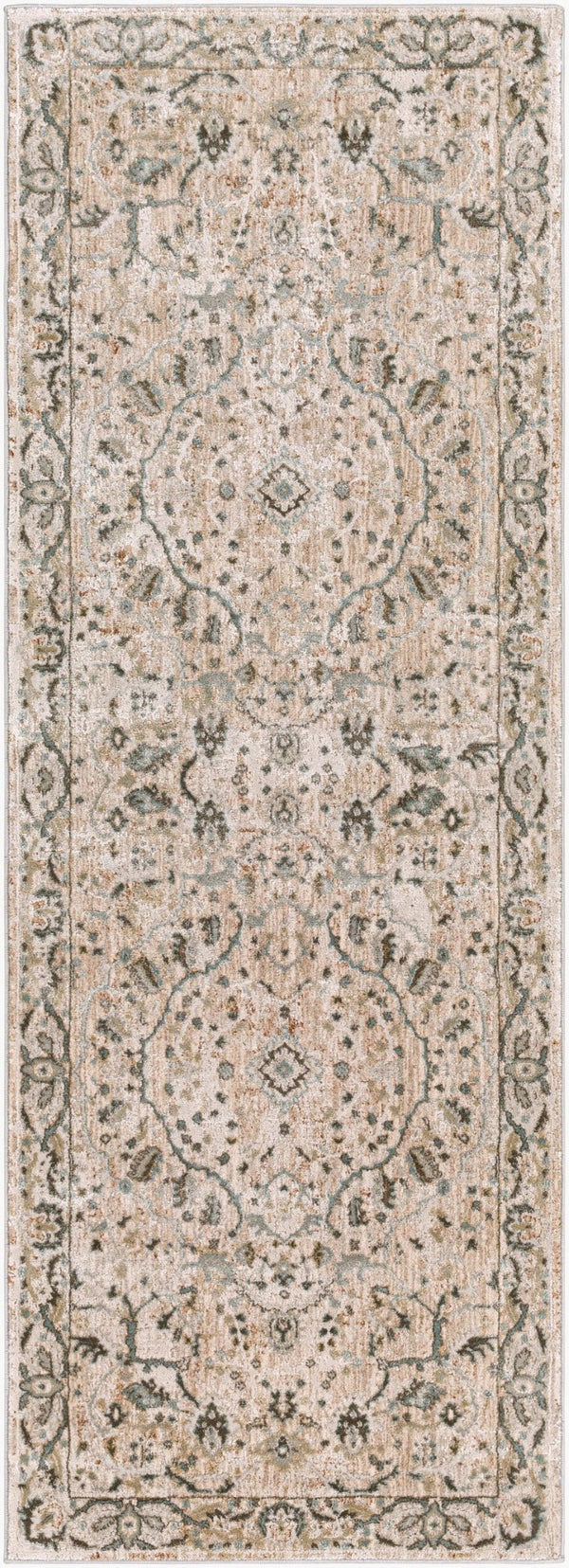 Livabliss Brunswick Traditional Fringe Area Rug Polypropylene Blend for Large Living Rooms Light Beige, Ta 2'7" x 7'3" BWK2312-2773