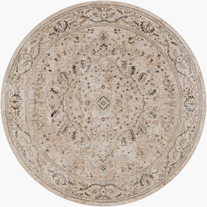 Livabliss Brunswick Traditional Fringe Area Rug Polypropylene Blend for Large Living Rooms Light Beige, Ta 5'3" x 5'3" BWK2312-53RD