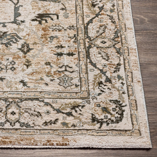 Livabliss Brunswick Traditional Fringe Area Rug Polypropylene Blend for Large Living Rooms Light Beige, Ta 5'3" x 5'3" BWK2312-53RD