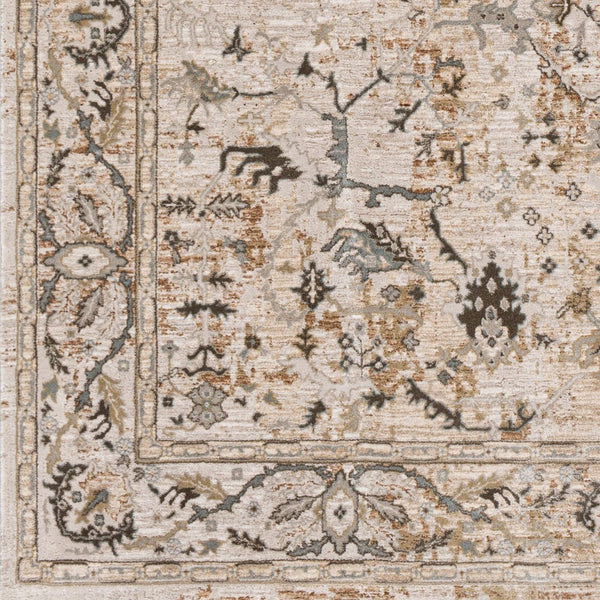 Livabliss Brunswick Traditional Fringe Area Rug Polypropylene Blend for Large Living Rooms Light Beige, Ta 5'3" x 5'3" BWK2312-53RD
