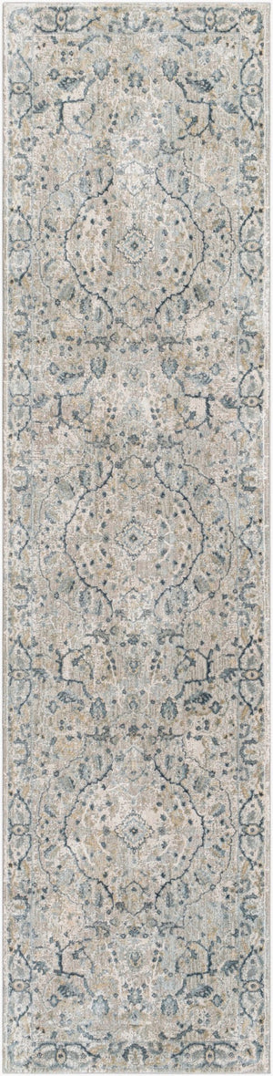 Livabliss Brunswick Traditional Fringe Area Rug Polypropylene Blend for Large Living Spaces Deep Teal, Dust 2'7" x 10' BWK2314-2710
