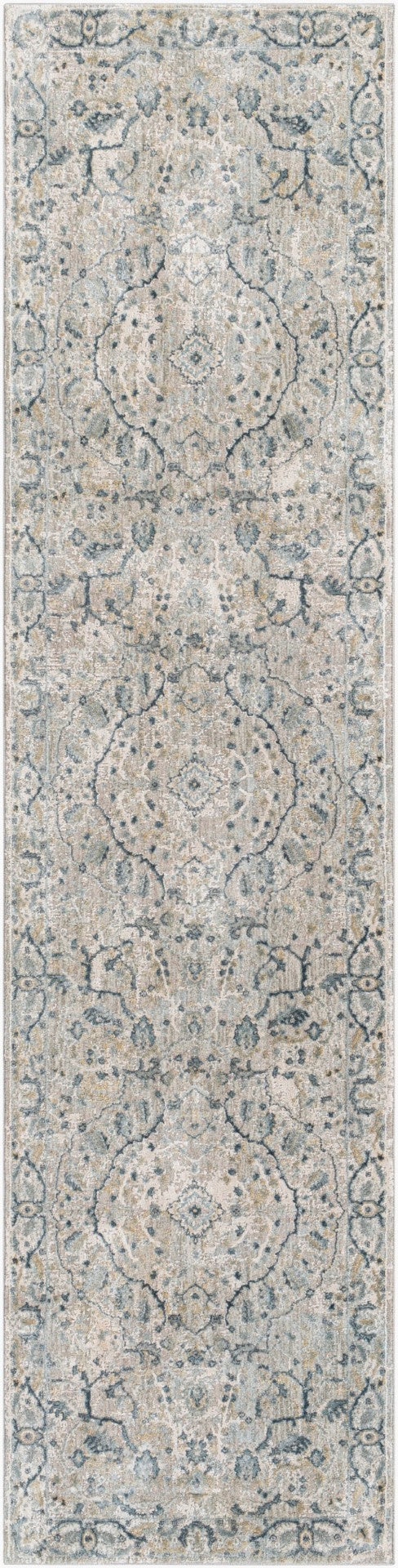 Livabliss Brunswick Traditional Fringe Area Rug Polypropylene Blend for Large Living Spaces Deep Teal, Dust 2'7" x 10' BWK2314-2710
