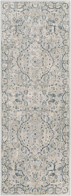 Livabliss Brunswick Traditional Fringe Area Rug Polypropylene Blend for Large Living Spaces Deep Teal, Dust 2'7" x 7'3" BWK2314-2773