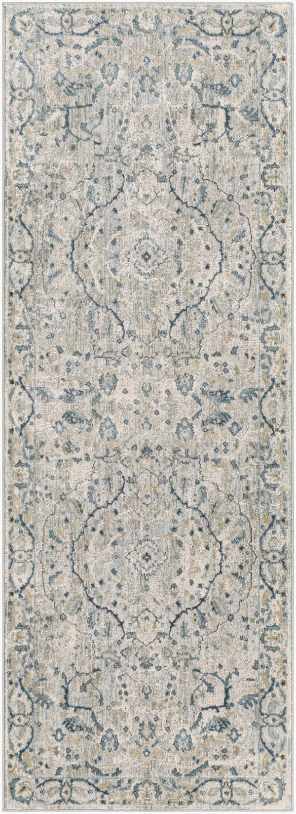 Livabliss Brunswick Traditional Fringe Area Rug Polypropylene Blend for Large Living Spaces Deep Teal, Dust 2'7" x 7'3" BWK2314-2773