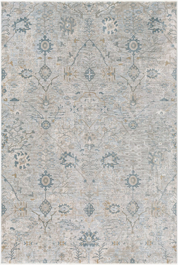 Livabliss Brunswick Traditional Fringe Area Rug Plush Polypropylene Blend for Large Living Rooms Dusty Sage, Lig 6'7" x 9'6" BWK2315-6796