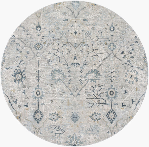 Livabliss Brunswick Traditional Fringe Area Rug Woven Polypropylene Blend for Living Room Entryway Dusty Sage, Lig 6'7" x 6'7" BWK2316-67RD