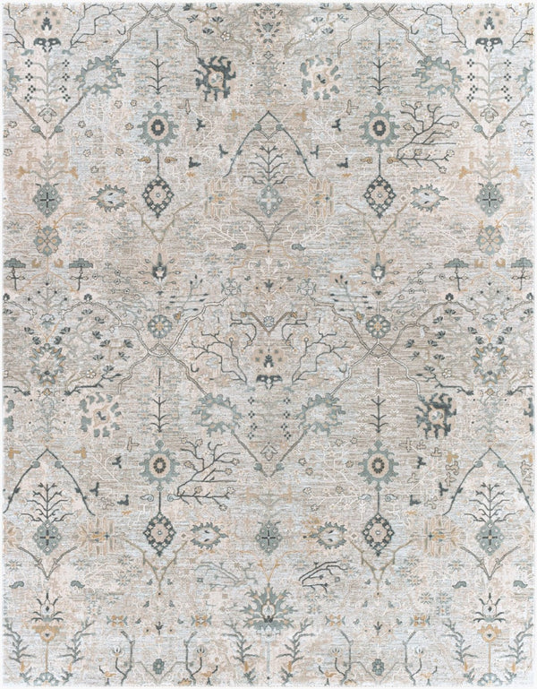 Livabliss Brunswick Traditional Fringe Area Rug Woven Polypropylene Blend for Living Room Entryway Dusty Sage, Lig 7'10" x 10'2" BWK2316-710103