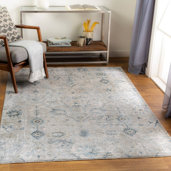 Livabliss Brunswick Traditional Fringe Area Rug Woven Polypropylene Blend for Living Room Entryway Dusty Sage, Lig 5'3" x 5'3" BWK2316-53RD