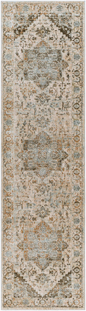 Livabliss Brunswick Traditional Medallion Area Rug with Tassel Fringe for Living and Dining Rooms Dusty Sage, Cha 2'7" x 10' BWK2318-2710