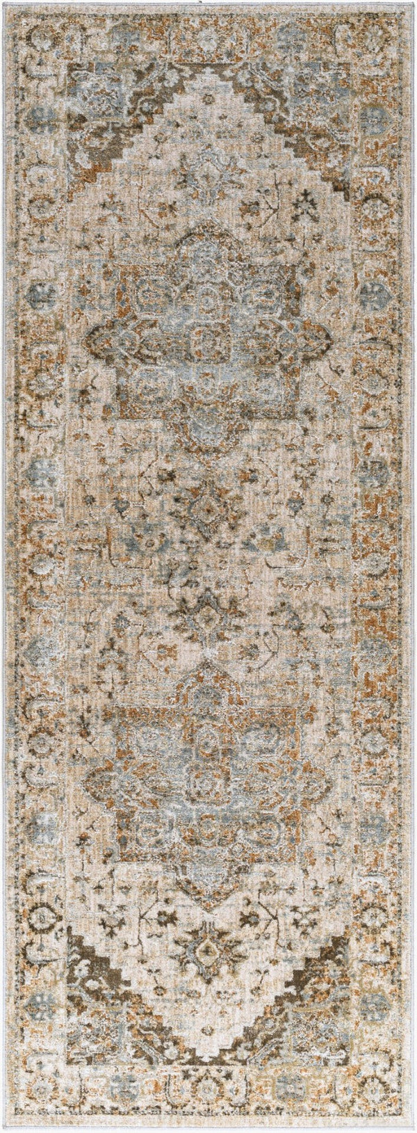 Livabliss Brunswick Traditional Medallion Area Rug with Tassel Fringe for Living and Dining Rooms Dusty Sage, Cha 2'7" x 7'3" BWK2318-2773