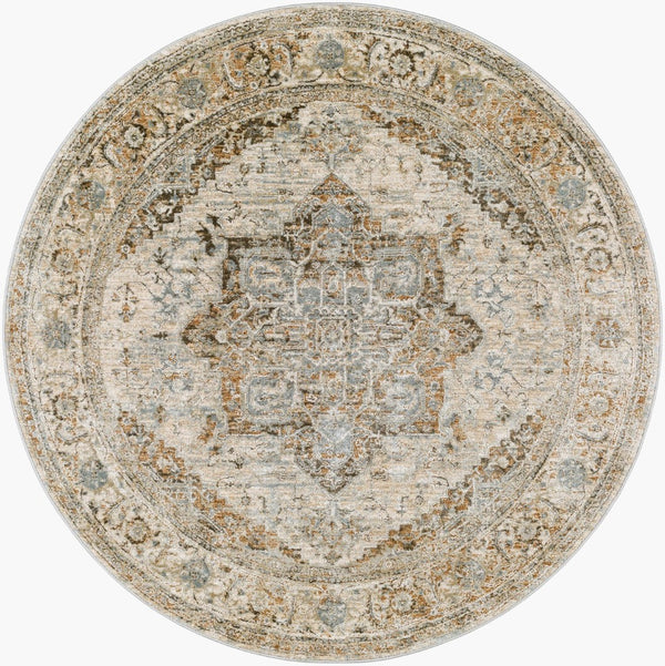 Livabliss Brunswick Traditional Medallion Area Rug with Tassel Fringe for Living and Dining Rooms Dusty Sage, Cha 7'10" x 7'10" BWK2318-710RD