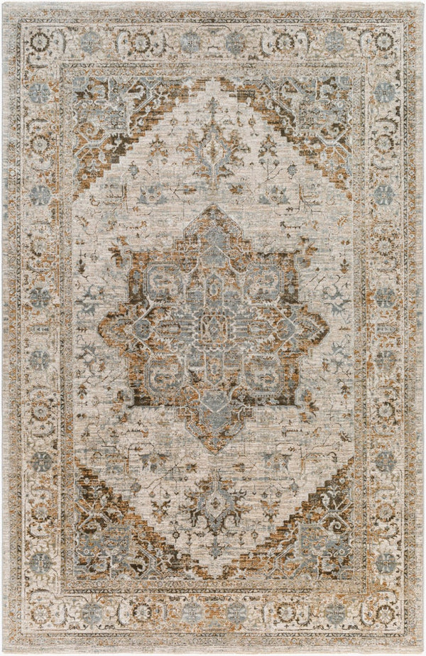 Livabliss Brunswick Traditional Medallion Area Rug with Tassel Fringe for Living and Dining Rooms Dusty Sage, Cha 6'7" x 9'6" BWK2318-6796