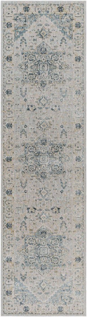 Livabliss Brunswick Medallion Area Rug Turkey Woven Polypropylene Formal Living Room Floor Dusty Sage, Tau 2'7" x 10' BWK2319-2710