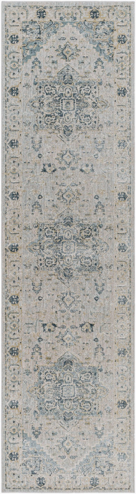 Livabliss Brunswick Medallion Area Rug Turkey Woven Polypropylene Formal Living Room Floor Dusty Sage, Tau 2'7" x 10' BWK2319-2710