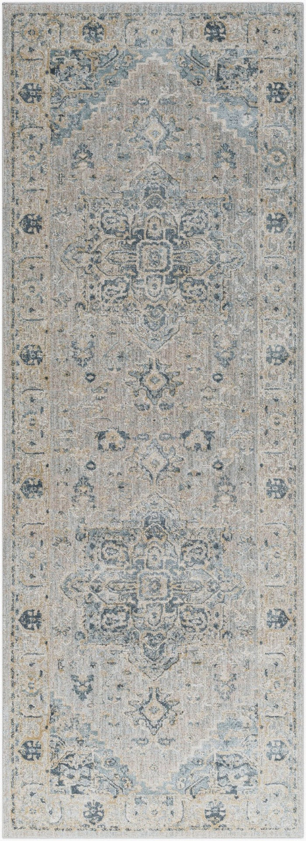 Livabliss Brunswick Medallion Area Rug Turkey Woven Polypropylene Formal Living Room Floor Dusty Sage, Tau 2'7" x 7'3" BWK2319-2773
