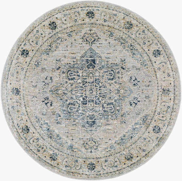 Livabliss Brunswick Medallion Area Rug Turkey Woven Polypropylene Formal Living Room Floor Dusty Sage, Tau 5'3" x 5'3" BWK2319-53RD
