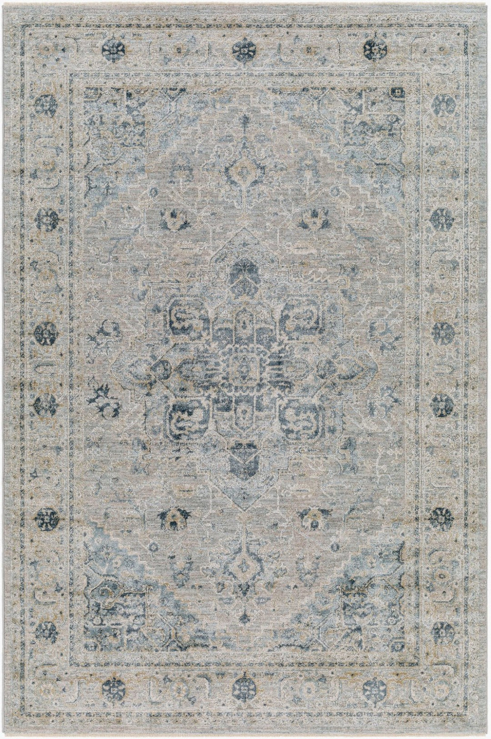 Livabliss Brunswick Medallion Area Rug Turkey Woven Polypropylene Formal Living Room Floor Dusty Sage, Tau 2' x 2'11" BWK2319-23