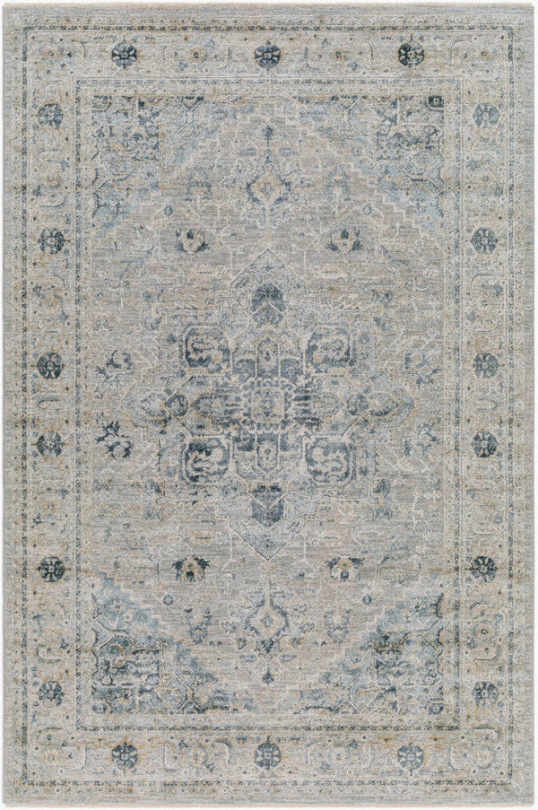 Livabliss Brunswick Medallion Area Rug Turkey Woven Polypropylene Formal Living Room Floor Dusty Sage, Tau 2' x 2'11" BWK2319-23